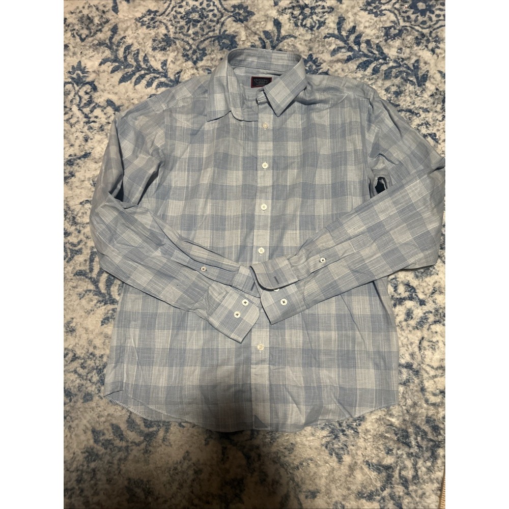 UNTUCKit Shirt Mens Medium Blue Slim Fit Wrinkle Free Long Sleeve Button Down